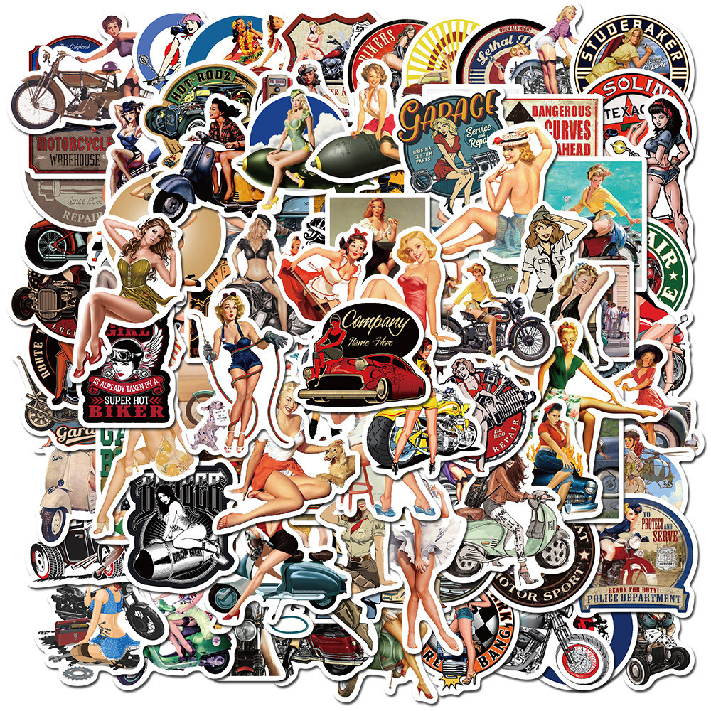 

10/50/100pcs Retro Pin Up Girls Stickers Sexy Women for DIY Phone Motorcycle Helmet Scrapbooking Laptop Suitcase Skateboard