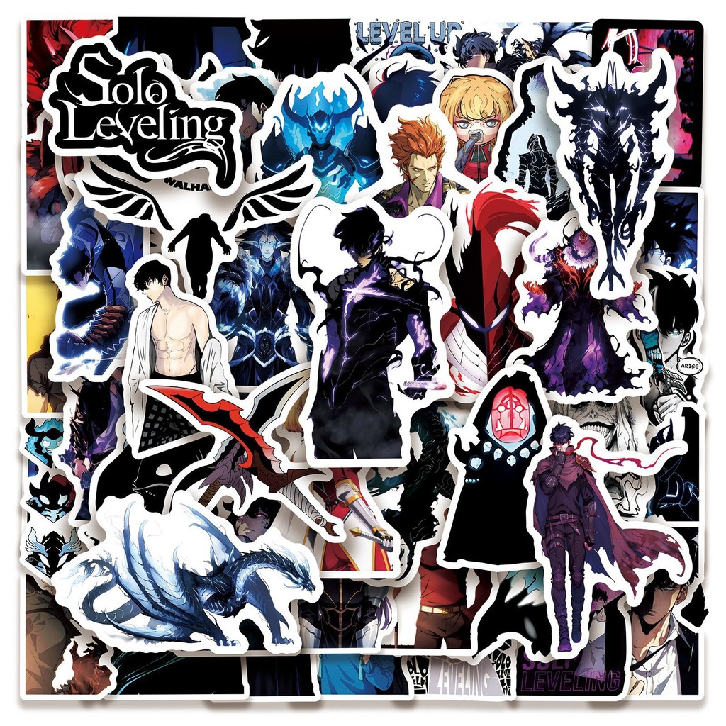 

50Pcs Solo Leveling Stickers AnimationDecals Scrapbooking Notebook Luggage Laptop Skateboard Sticker