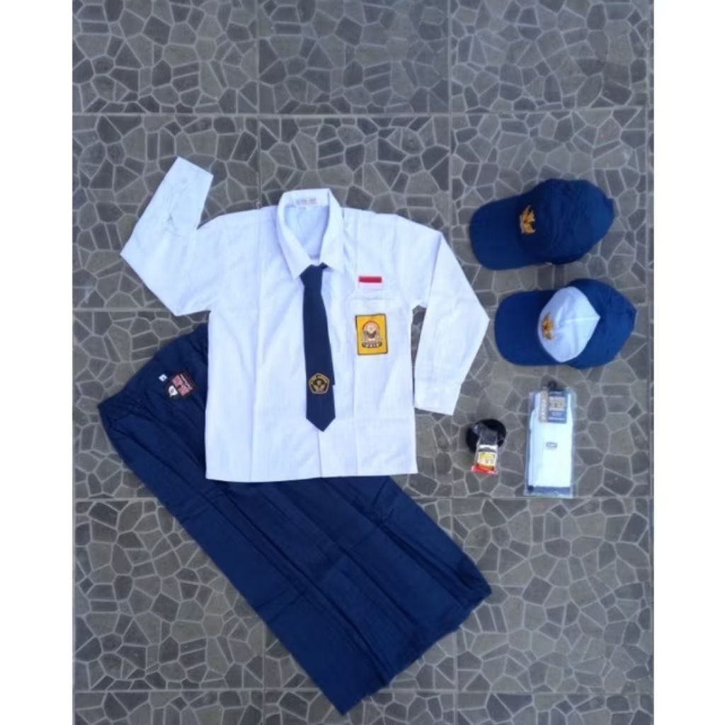 ALPI.YAH Setelan seragam sekolah SMP panjang BAJU PANJANG ROK PANJANG SMP PEREMPUAN SERAGAM SEKOLAH