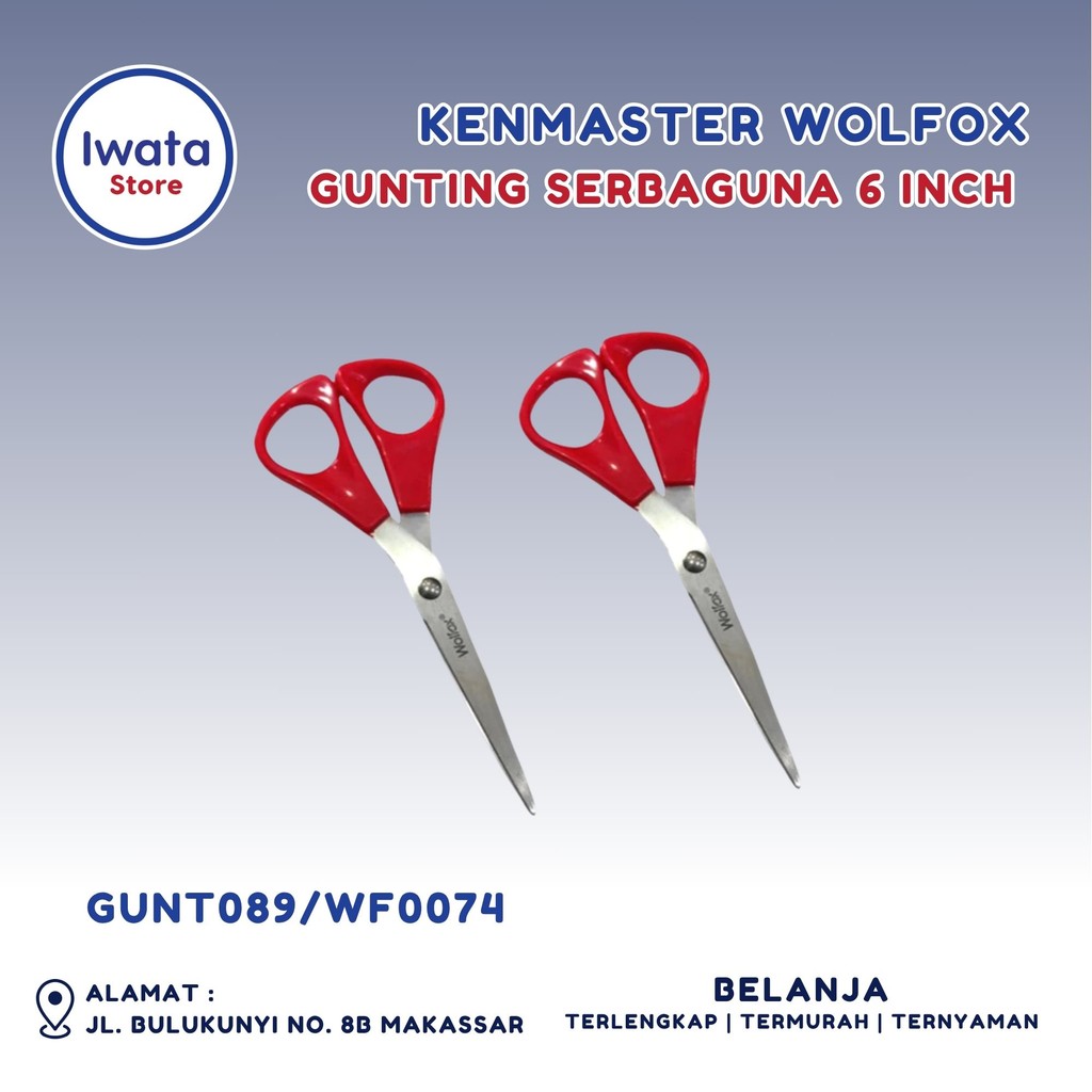 

KENMASTER WOLFOX GUNTING 6 INCH / GUNTING SERBAGUNA / GUNTING SEKOLAH / GUNT089-WF0074