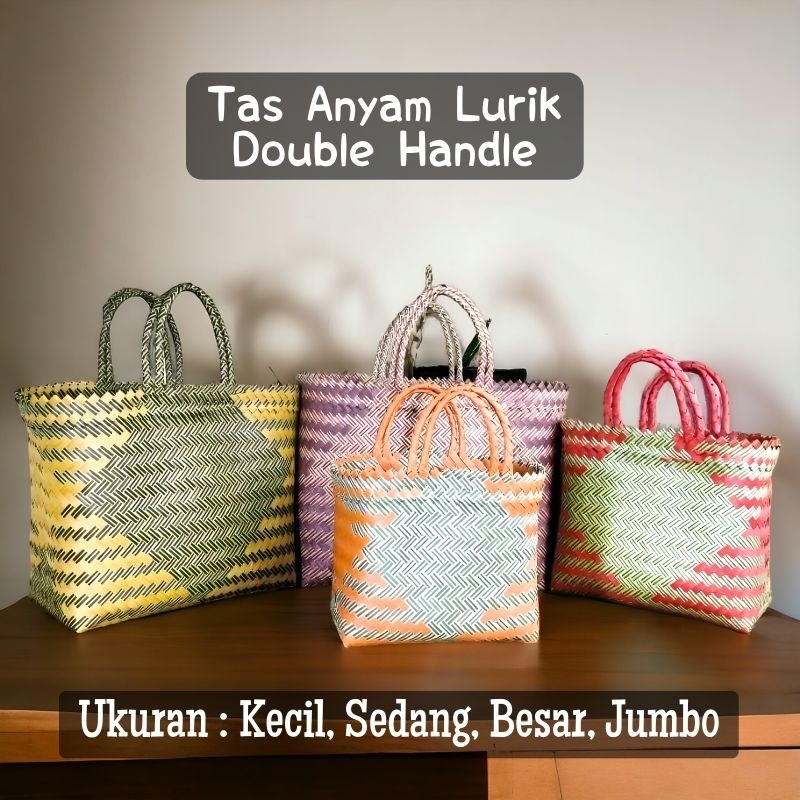Tas Hampers Anyam Plastik Lurik
