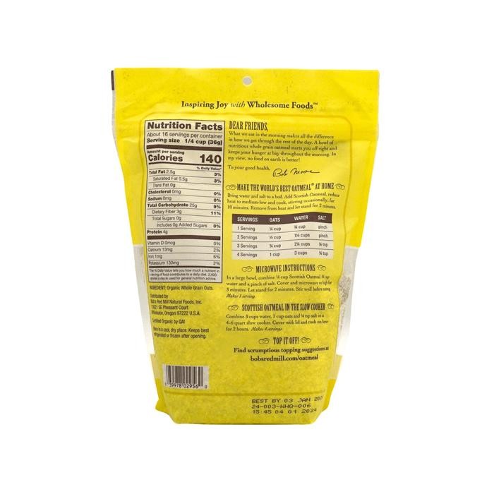 

Bob's Red Mill Organic Scottish Oatmeal 567gr
