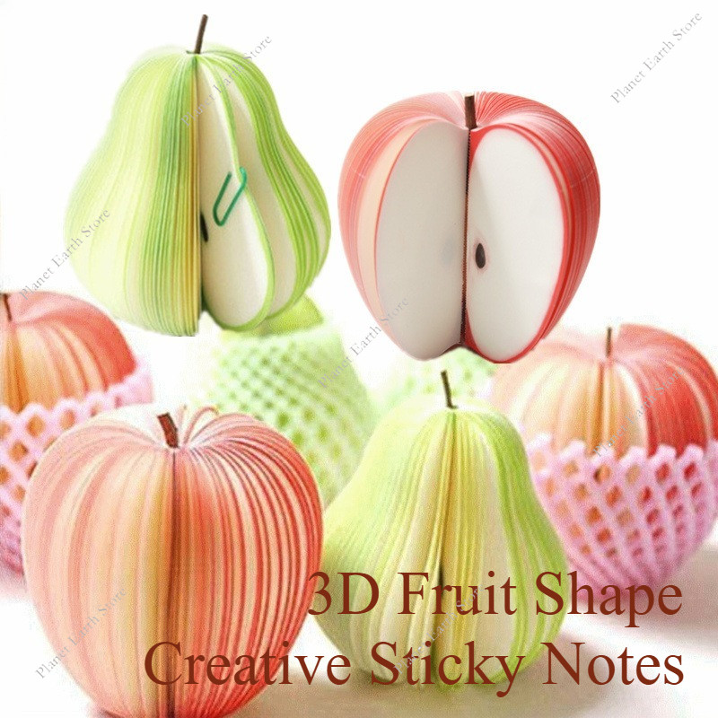 

1/5/10Pcs Cute Sticky Notes Creative DIY Fruit Memo Pads Wall Stickers Paper 3D Fruit Shape Memo Pads Table Decor Post Notepads