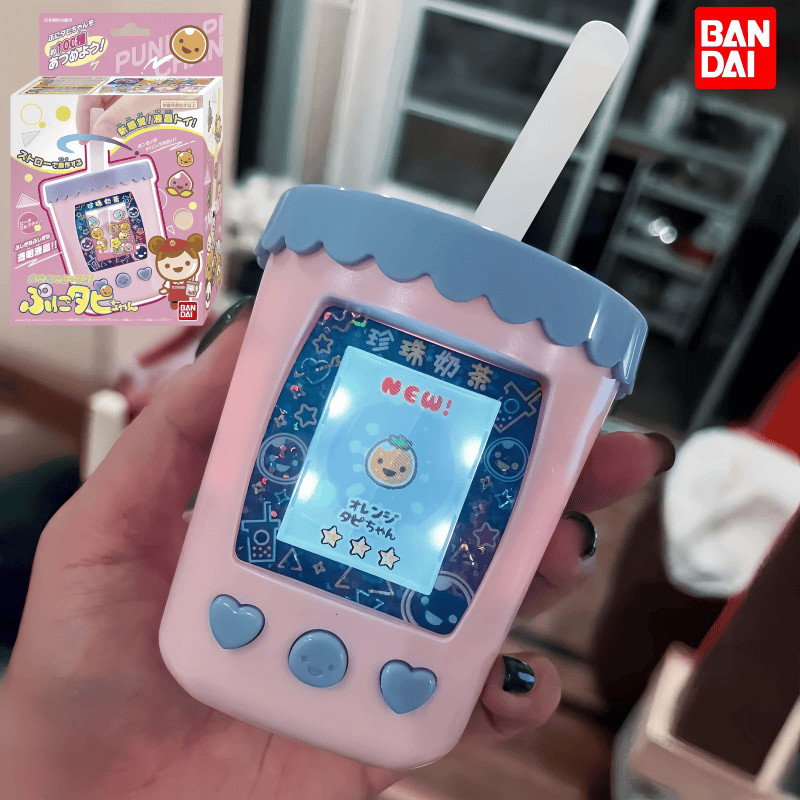 Bandai Original Tamagotchi Smart Meets Pix Tapioca Bubble Tea Drink Electronic Game Children Kawaii 