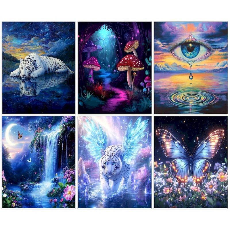 

GATYZTORY Paint By Number Canvas Painting Kits Landsape DIY Picture Of Coloring By Numbers Tiger Arts Crafts Home Decoration Gif