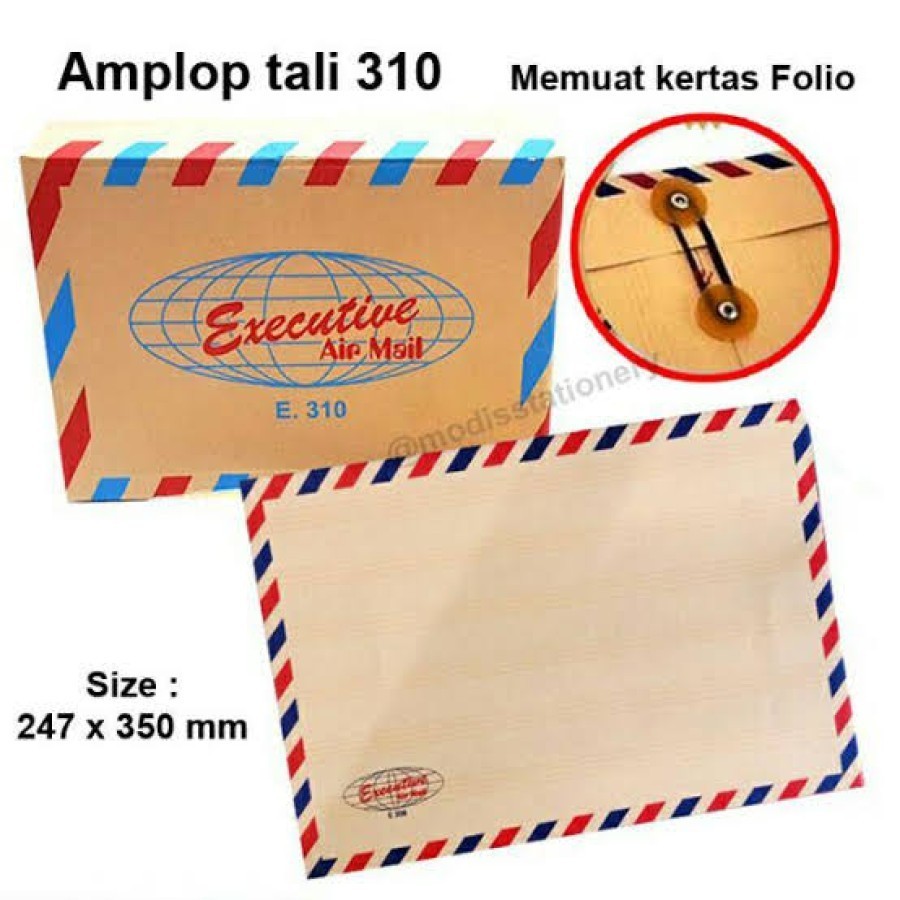 

Amplop Airmail Tali 310 JPLUS/Amplop Coklat Tali/Amplop Folio Kancing/1 Pack Amplop Coklat Tali isi 10