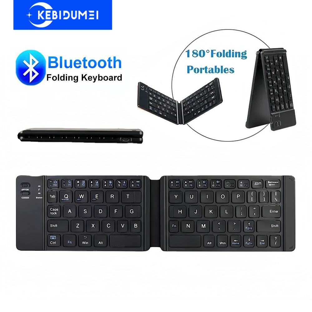 Folding Keyboard Bluetooth Keyboard Portable Mini Keyboard Rechargeable Wireless Keyboard For PC Lap
