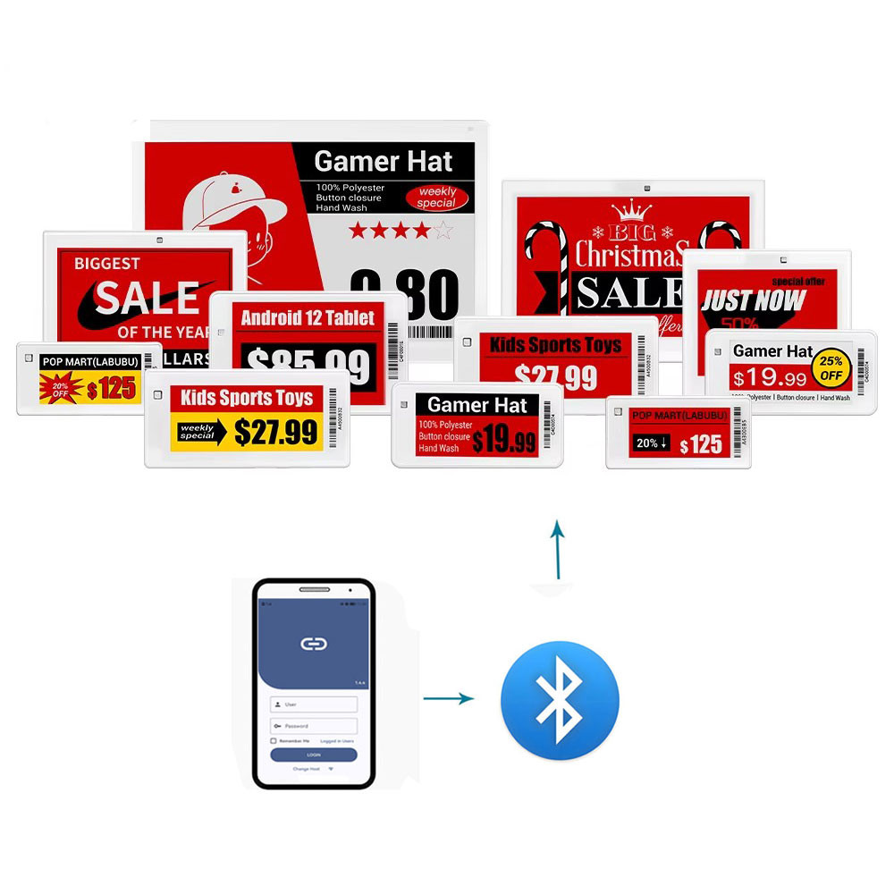 

Electronic Price Label Update by Phone Bluetooth ESL Shelf Tag Eink Screen For Retail Convenience Chain Store Supermarket