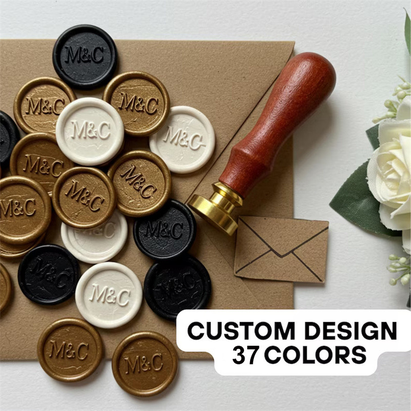 

200/250/300pcs DIY Text Custom Wax Seal Logo Stickers, 30mm Self-adhesive Wax Seal Stickers, Wedding Invitation Envelopes