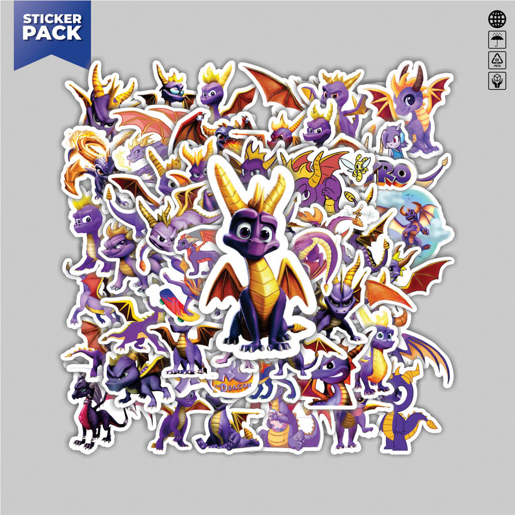 

[100PCS]Stiker Pack Stiker Video Game Series Spyro the Dragon Aesthetic Vinyl Anti Air Dekorasi Sticker Laptop Buku Journal Koper Helm Casing HP Gitar Helm Skateboard