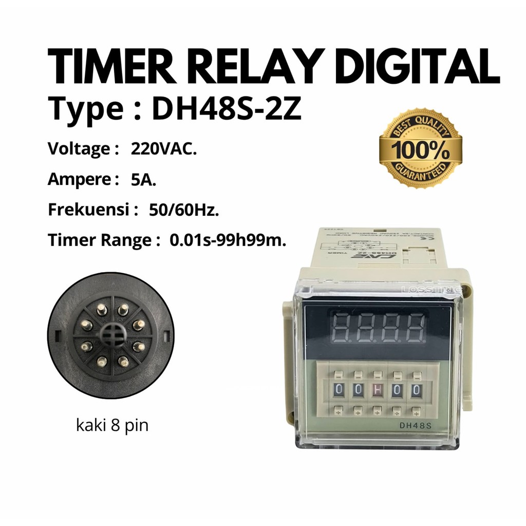 TIMER RELAY DIGITAL / TIMER DELAY RELAY DIGITAL DH48S-2Z 220VAC ...