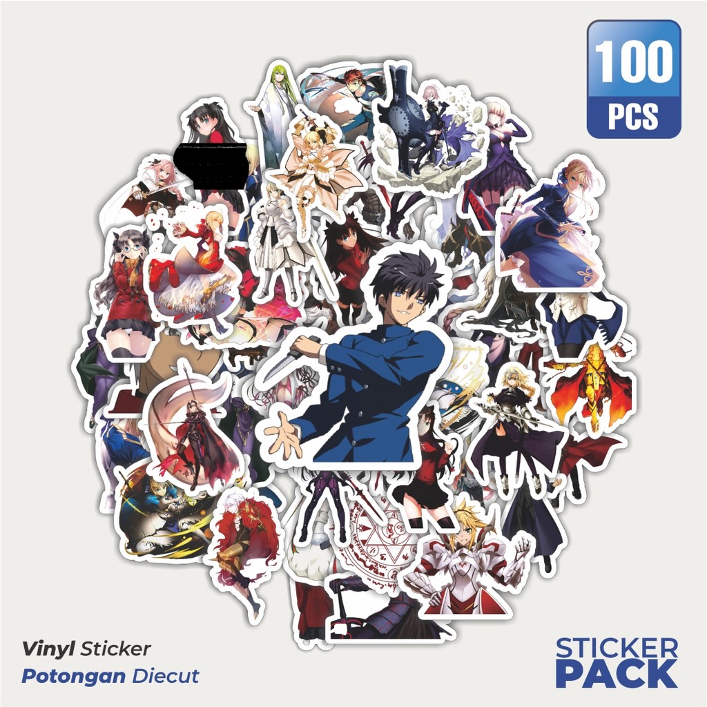 

100 PCS STIKER Anime Series Fate Zero Character Mix 1 Waterproof Aesthetic- Untuk Laptop, Motor, dan Helm - Paper Stationery Pack
