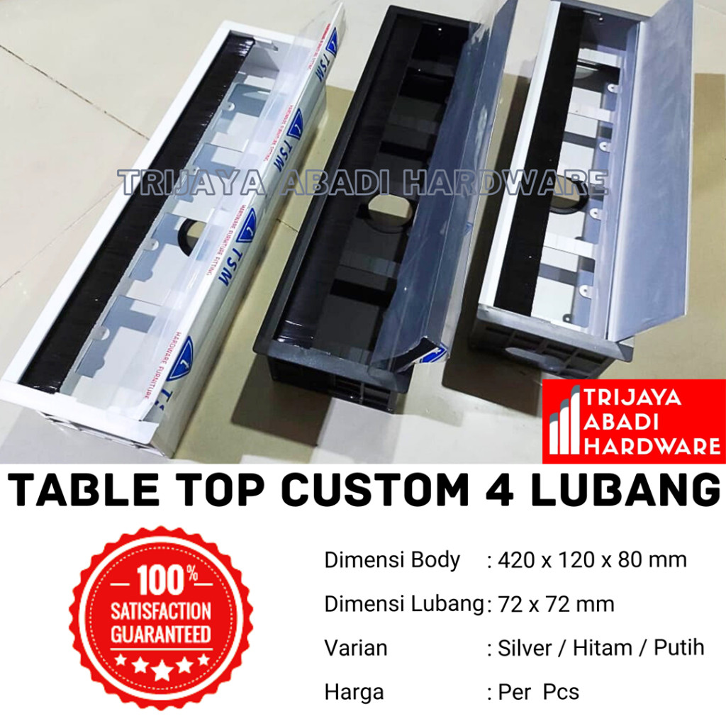 Steker Stop Kontak 4 Lubang Kabel Table Top Box Meja Tanam Alumunium