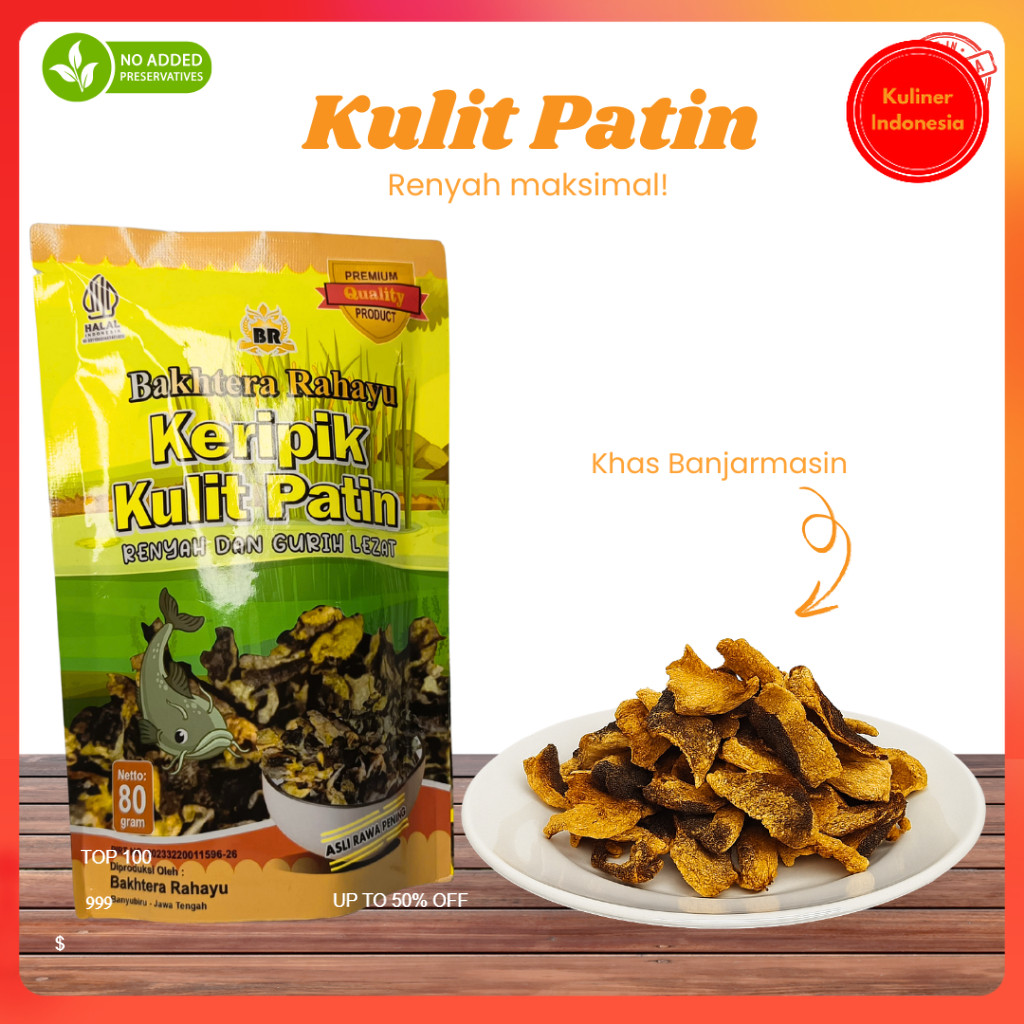 

kerupuk kulit ikan patin keripik gurih renyah snack gurih tahan lama kulit patin halal dan renyah