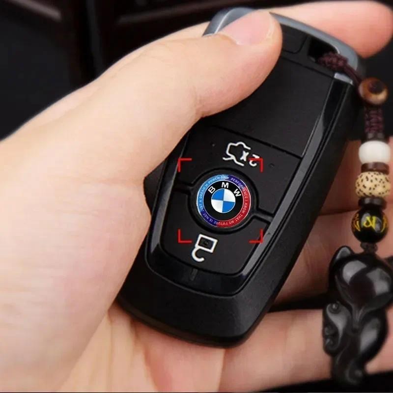 New 2025 11/14mm Aluminum Car Remote Key Sticker Emblem Accessories For BMW 50th Kith F30 F10 E90 E3