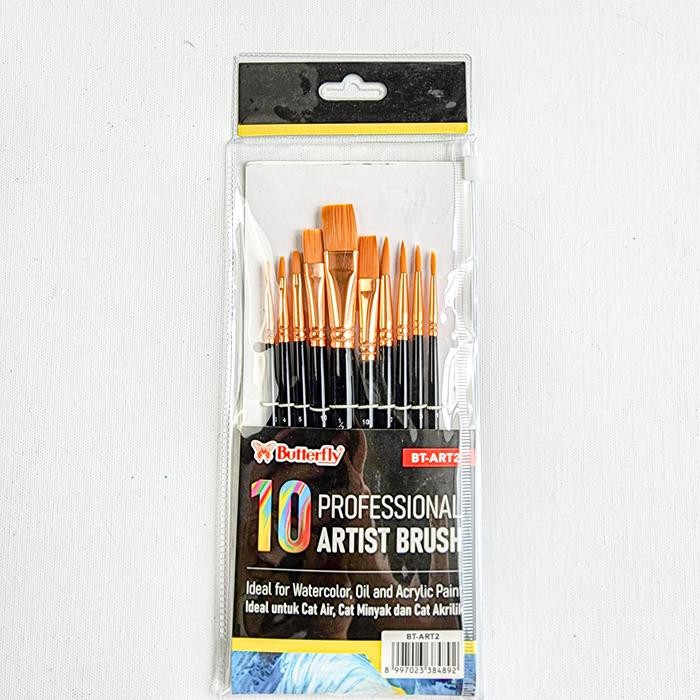 

Kuas Lukis Butterlfy set 10pcs BT-ART2 | Paint Brush