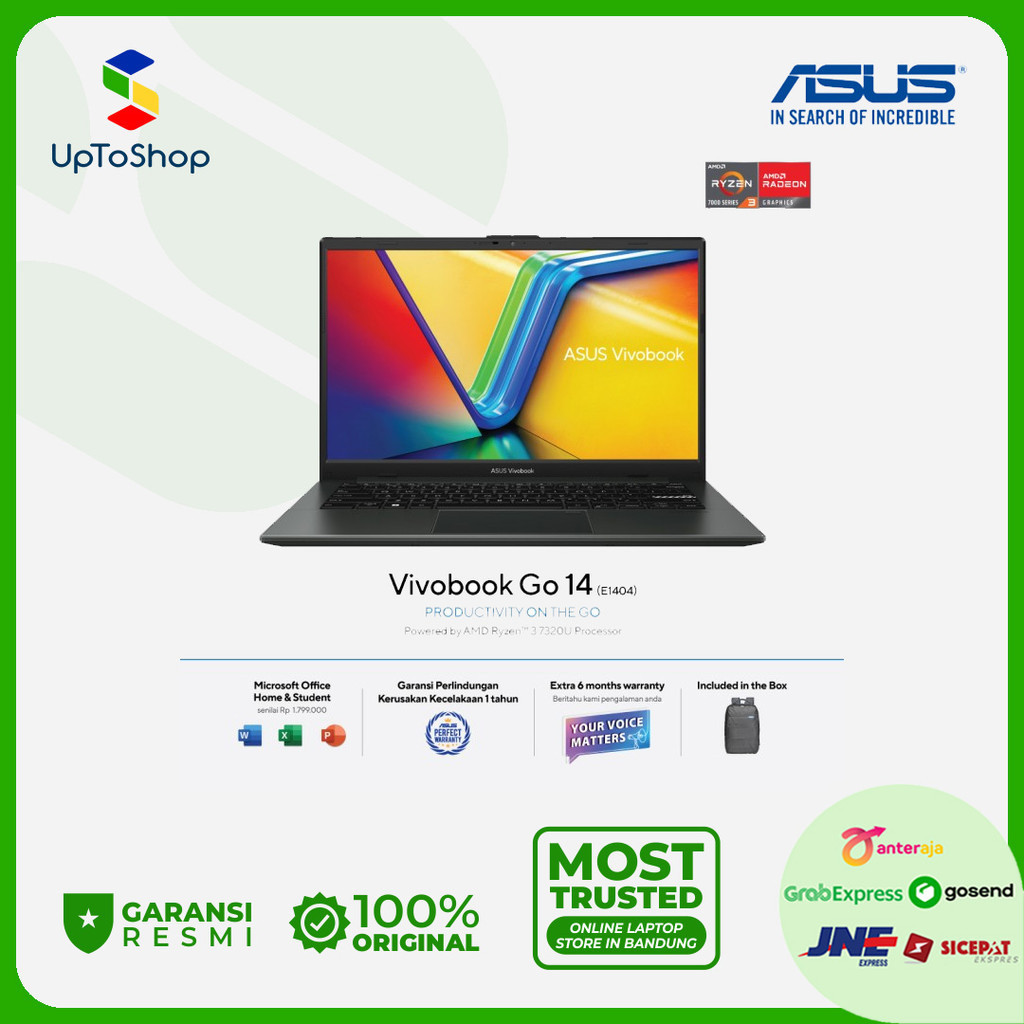 Asus Vivobook Go 14 E1404FA Ryzen 3 7320U 8GB 512GB 14" W11+OHS