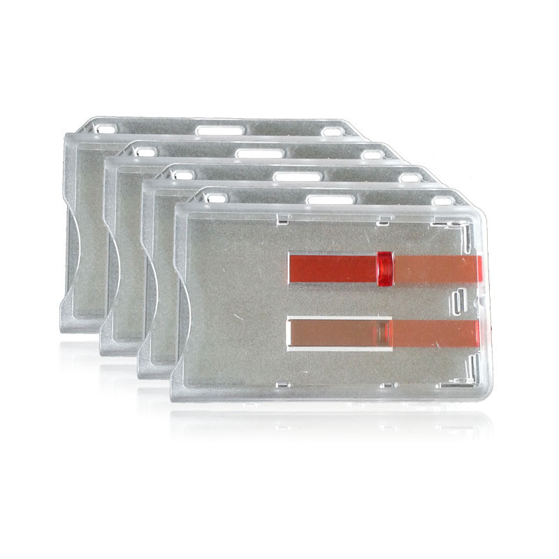 

Dual Sliding Strap Style ID Tag PC Working Permit Case Employee's Pass Work Card Cover Case Double Sided Slot Card Badge Holder