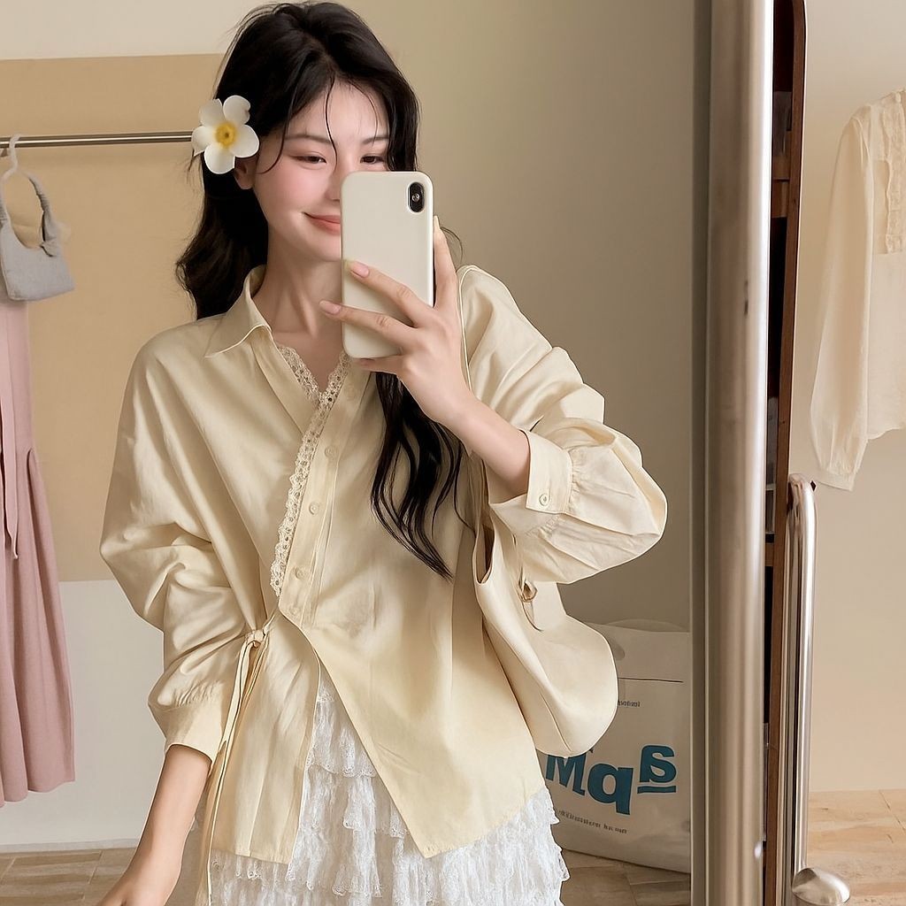PREKTUS - ZJD KEMEJA SOSANA MODEL KIMONO KERAH SANGHAI LENGAN PANJANG WANITA OUTFIT NONGKRONG CAFE /