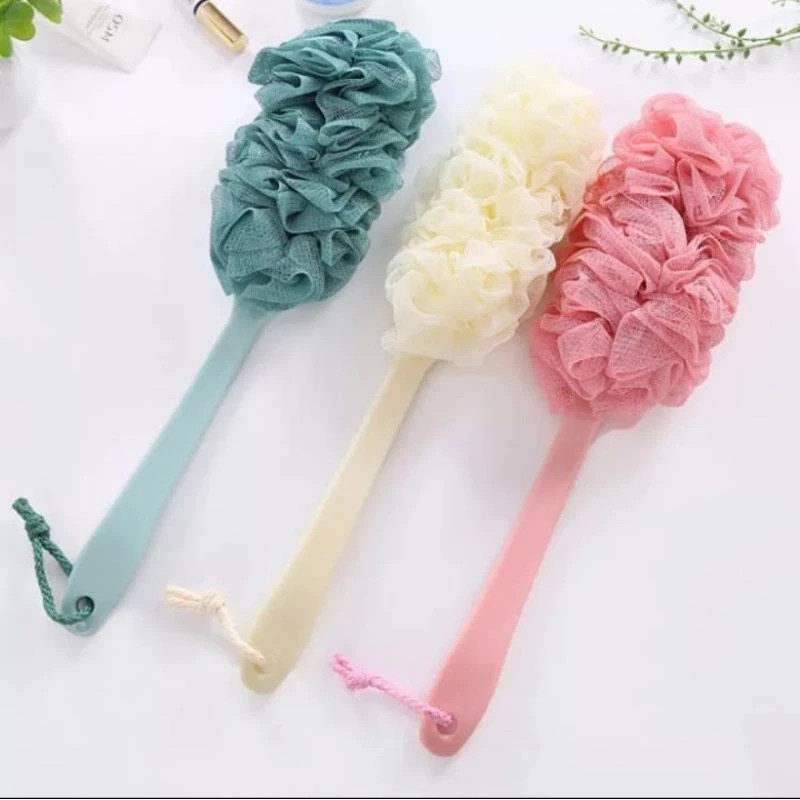 Sikat Mandi Gagang Panjang Spons Mandi Punggung Shower Puff