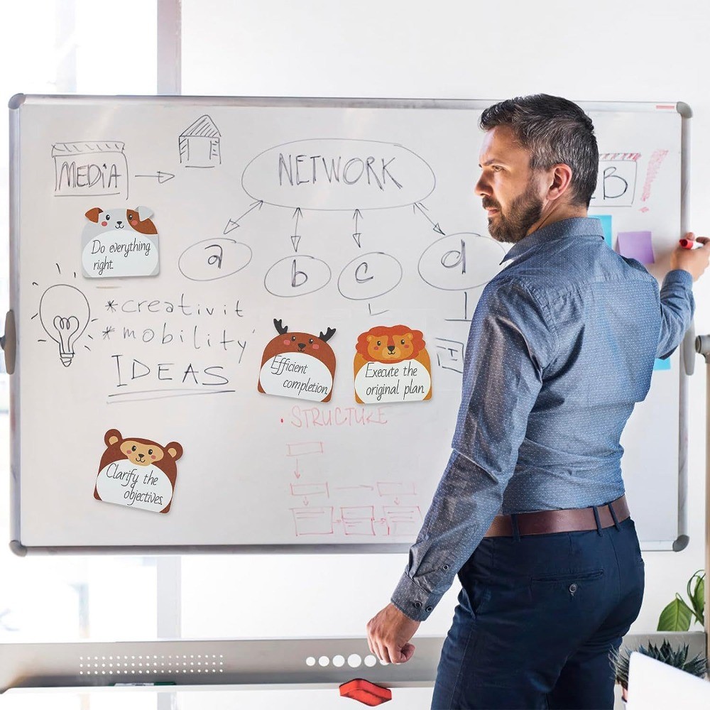 

12pcs Scrapbooking Kitty Animal Memo Pad Meow Cartoon Puppy Reminder Note Creative Posted Cat Sticky Note Office