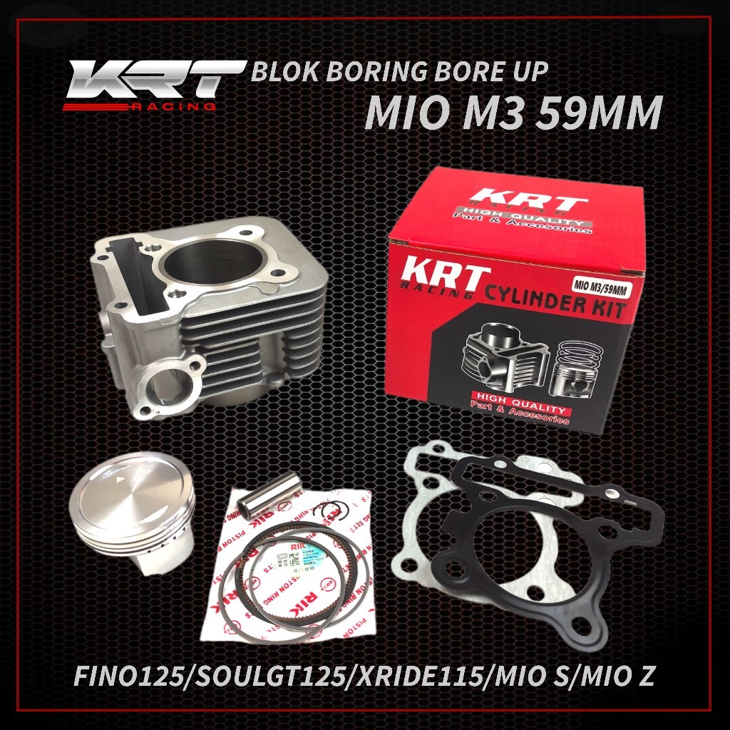 BORING BLOK SEHER KRT BORE UP PAKET BORE UP MIO M3 FINO 125 MIO SOUL GT XRIDE 125 59MM