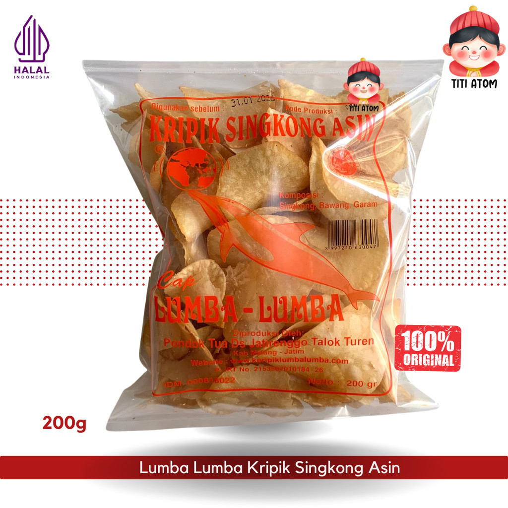 

Lumba Lumba Kripik Keripik Singkong Pohong Asin 200g