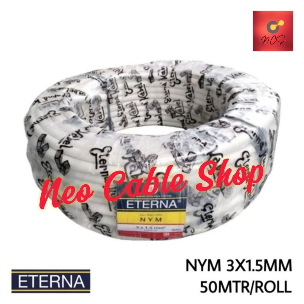 Kabel Eterna NYM 3X1,5 3X1.5 mm Rol 50 Meter