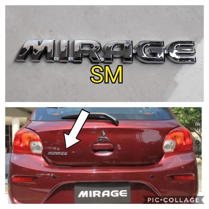 satu buah emblem tulisan MIRAGE untuk mitsubishi mirage PART BARU
