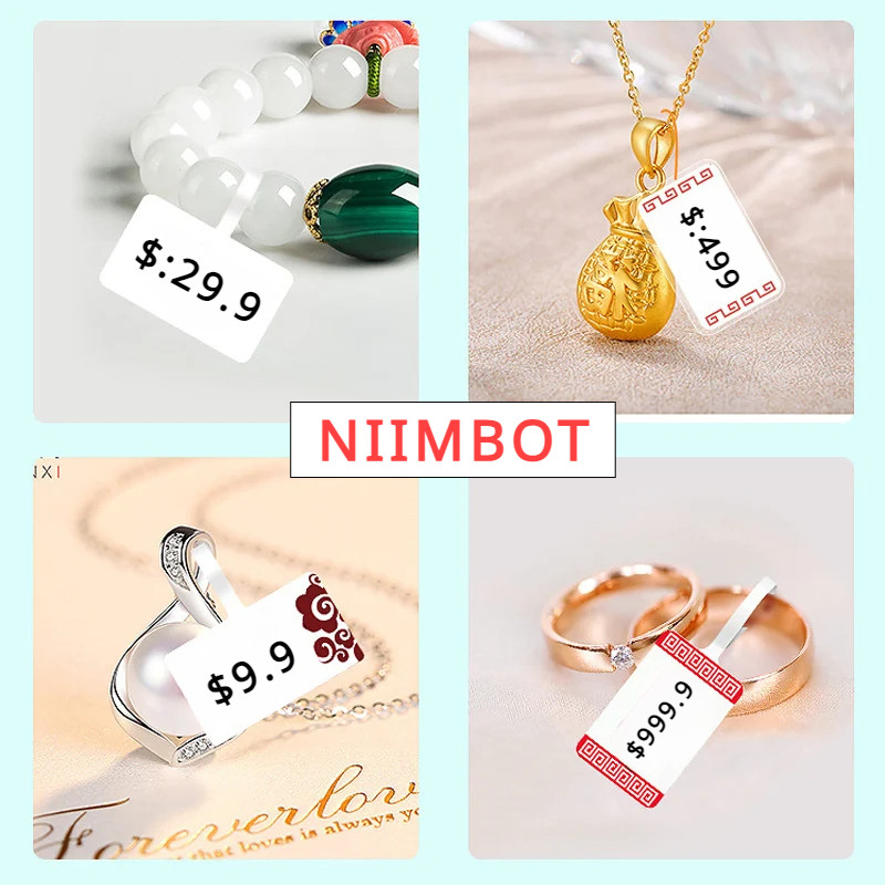 

Niimbot Thermal Jewelry Label Paper for B1 B21 B3S B203 Label Printers Waterproof Ornaments Glasses Sticker Label Tape