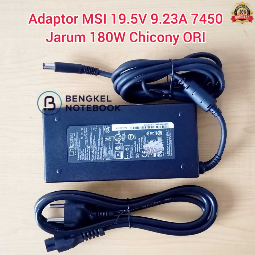 Adaptor Charger MSI 19.5V 9.23A 7450 Jarum 180W Chicony Original