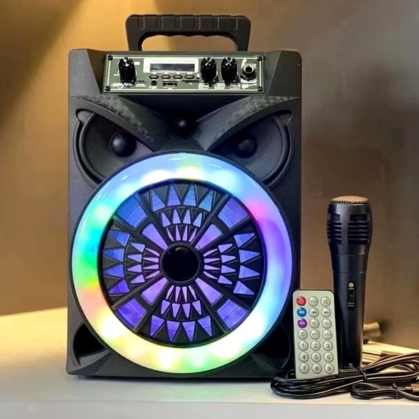 Speaker Bluetooth Karaoke Speaker Portabel Bluetooth Portabel Lampu Led Outdoor Dengan Mikrofon