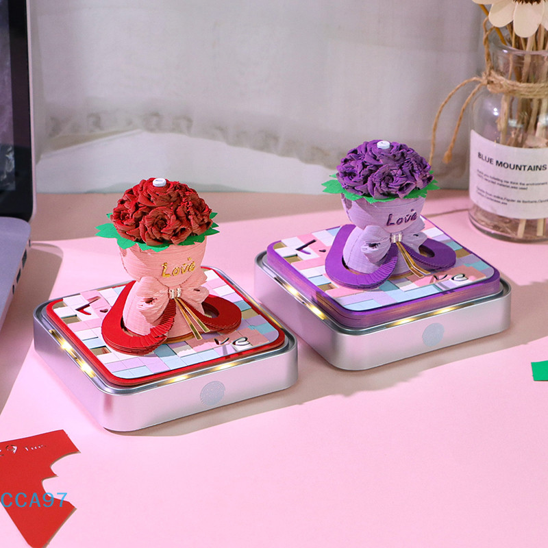 

【A】Time Piece Calendar 2026 Desk Calendar With LED Light 3D Tear-away Calendar Paper Carving Art Memo Pad Notepad Gift Christmas