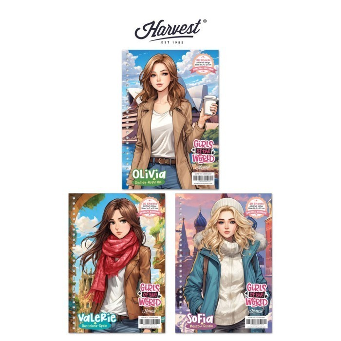 

COD Loose Leaf / Kertas Binder Harvest A5 Girls of The World #2 isi 3 - West