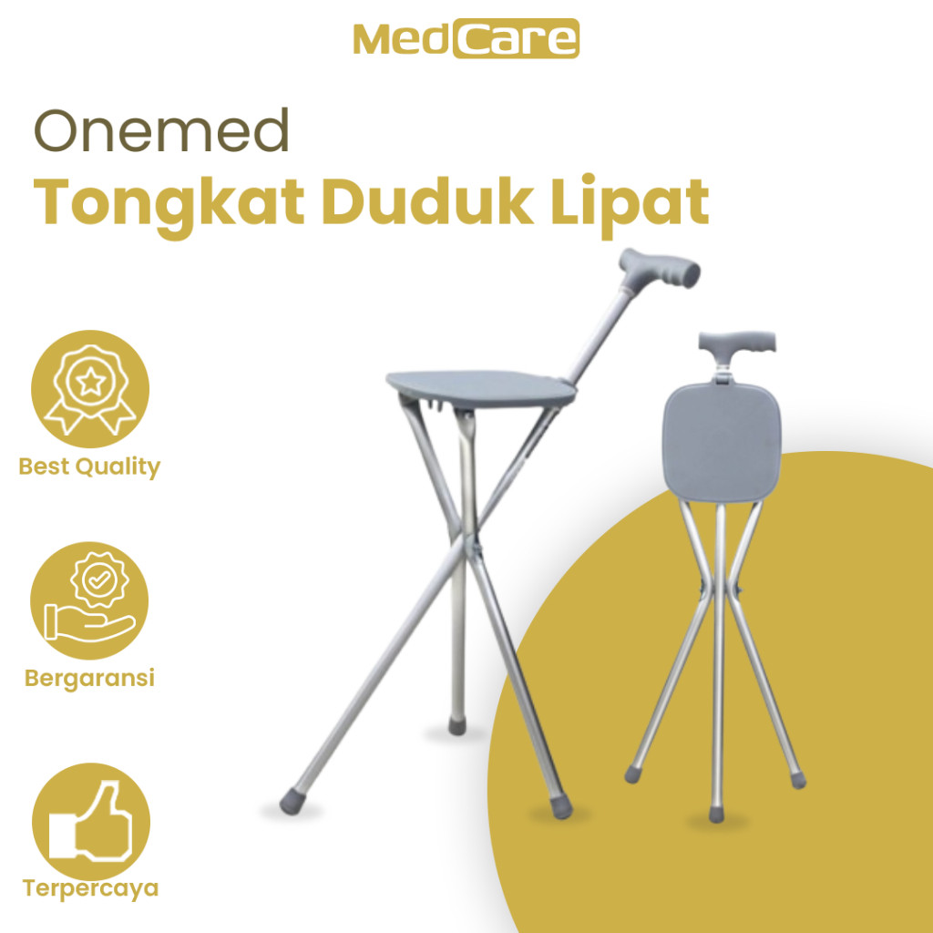 Tongkat + Tempat Duduk OneMed Alat Bantu Jalan / Tongkat Kursi Onemed Tongkat Duduk Tongkat Jalan On