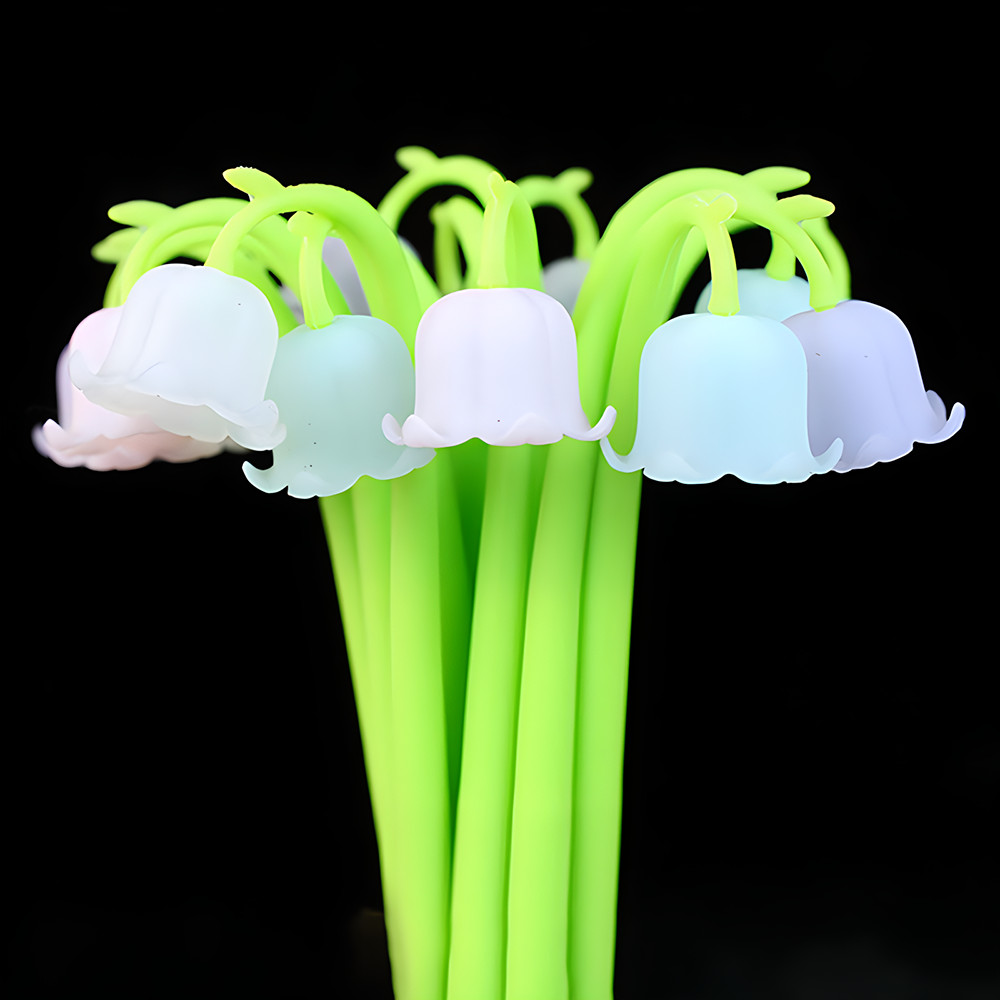 

Fun Writing Bell Orchids Flower Pen Novelty Elegant Fancy Cute Gel Ink Pens Kawaii Funny Ballpoint Girl Kid Aesthetic Stationery