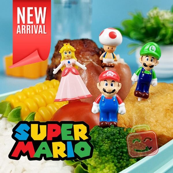 Bento Food Pick SUPER MARIO Picks Tusukan Garpu Dekorasi Hias Bekal Anak Sekolah LUIGI PRINCESS PEAC