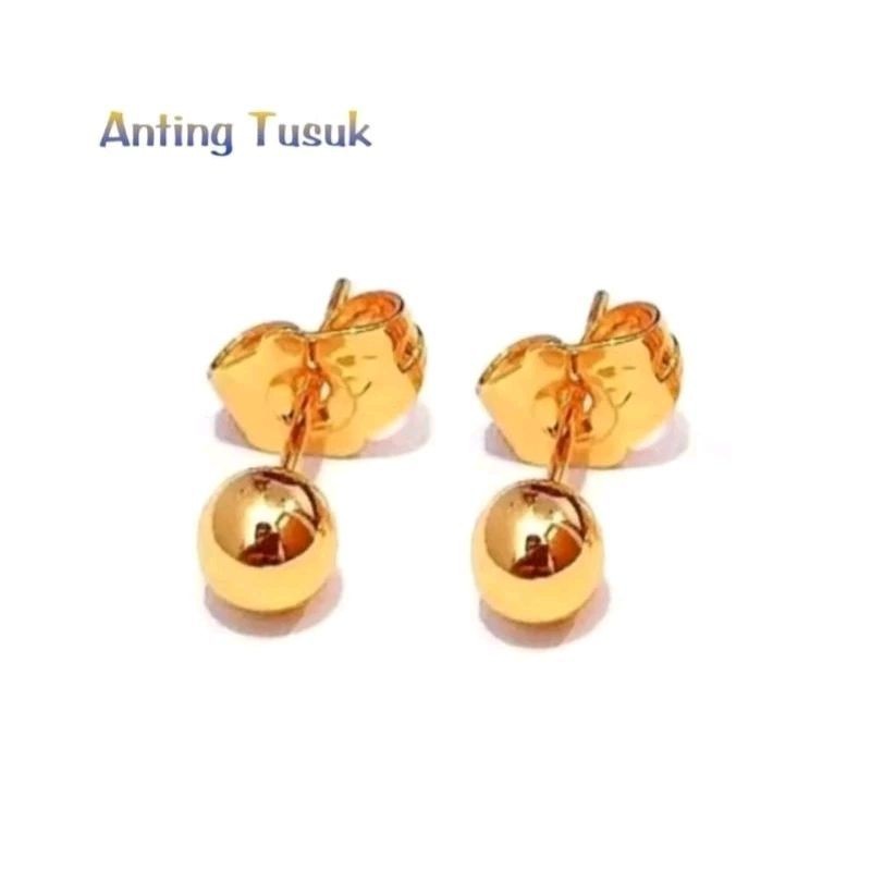 Anting tusuk giwang lapis emas 24k anti karat tidak luntur