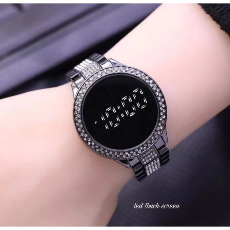 Jam Tangan Wanita Kecil Cewek Diamond Rantai  DIGITAL LED Touch Screen