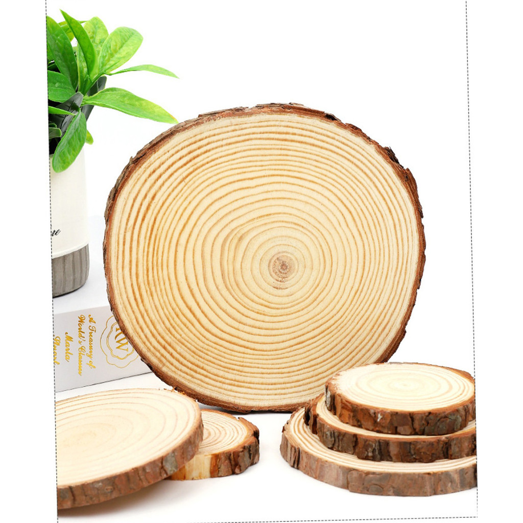 

1-30Pcs Dia 2-30cm Thick 0.5-2cm Natural Pine Round Unfinished Wood Slices Circles for Diy Crafts Painting Decor Teaching Aids