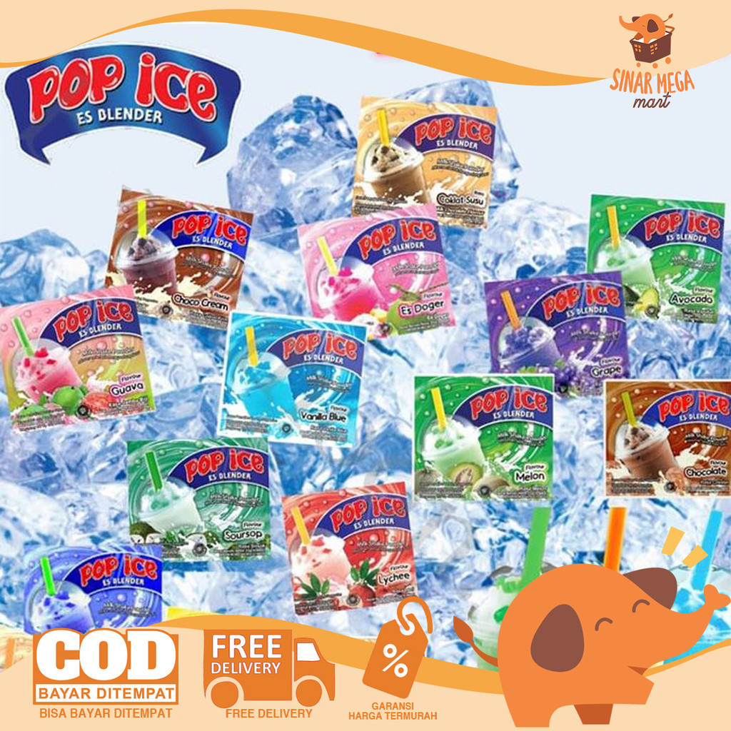 

Pop Ice 25gr Isi 10 | Ice Es Blender | Popice blender Minuman Serbuk Aneka Rasa