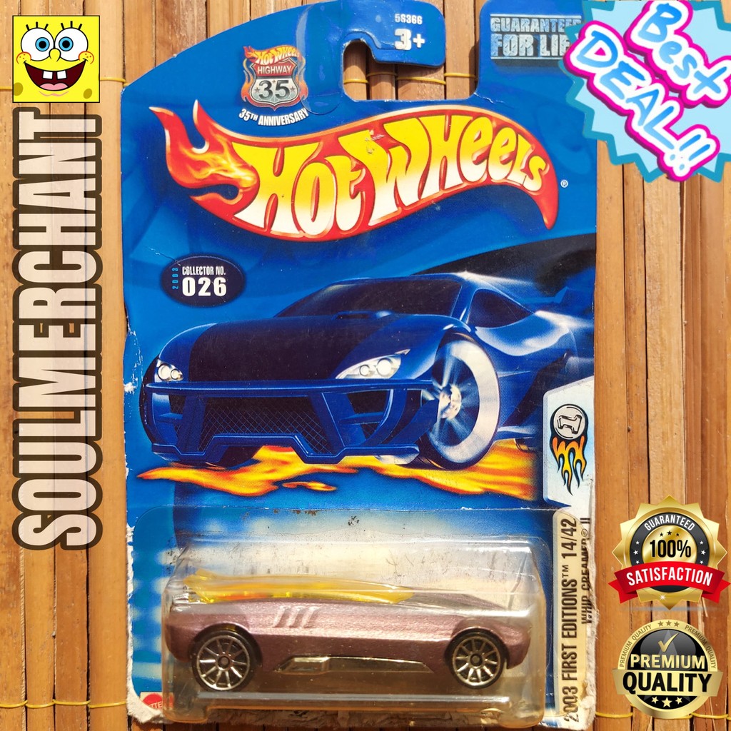 Hot Wheels Whip Creamer II Ungu Muda First Edition Mobil Balap Track