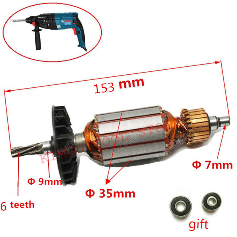 220-240V 6 teeth Anchor Armature rotor Replace for Bosch 24 Bosch GBH2-24DSR GBH2-24DFR GBH2SR GBH2-