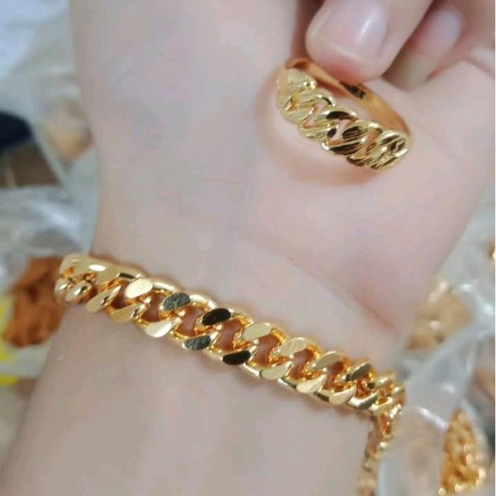 Gelang Emas Asli Motif Rantai 5gram Kadar 700 Free Cincin Rantai Ada Surat