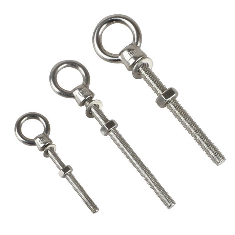 JIS1169 Long Shoulder Lifting Eye Bolt With Nut Ring Loop Hole 316 Stainless Steel M6 M8 M10 M12