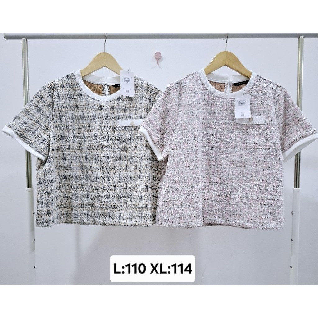 EXECUTIVE BAJU  ATASAN WANITA LENGAN PENDEK TEXTURE KNIT