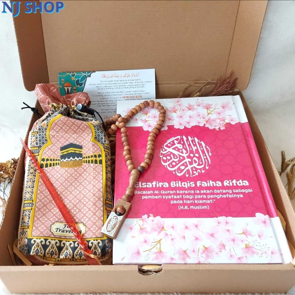 

[AL-QURAN] - Hampers Al Quran Custom plus Sajadah Tasbih FREE Greeting Card Hadiah Pernikahan Ultah Kado Gift Box Set Muslim