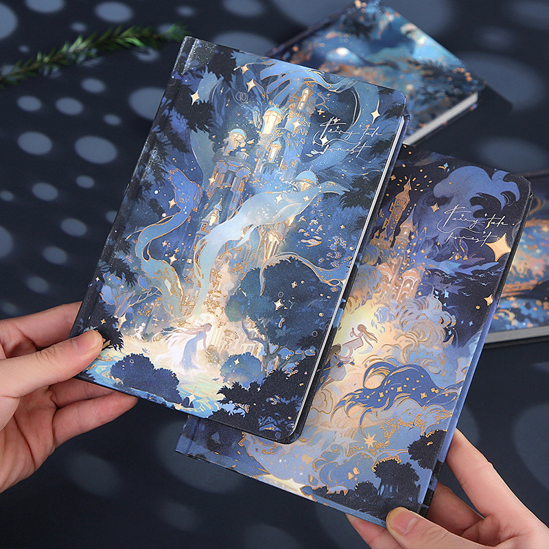 

New A5 Notebooks,Hot Stamping Hardcover Cover Full-Color Illustrated Notepad,128 Sheets/Book,Office Study Diary QP-22