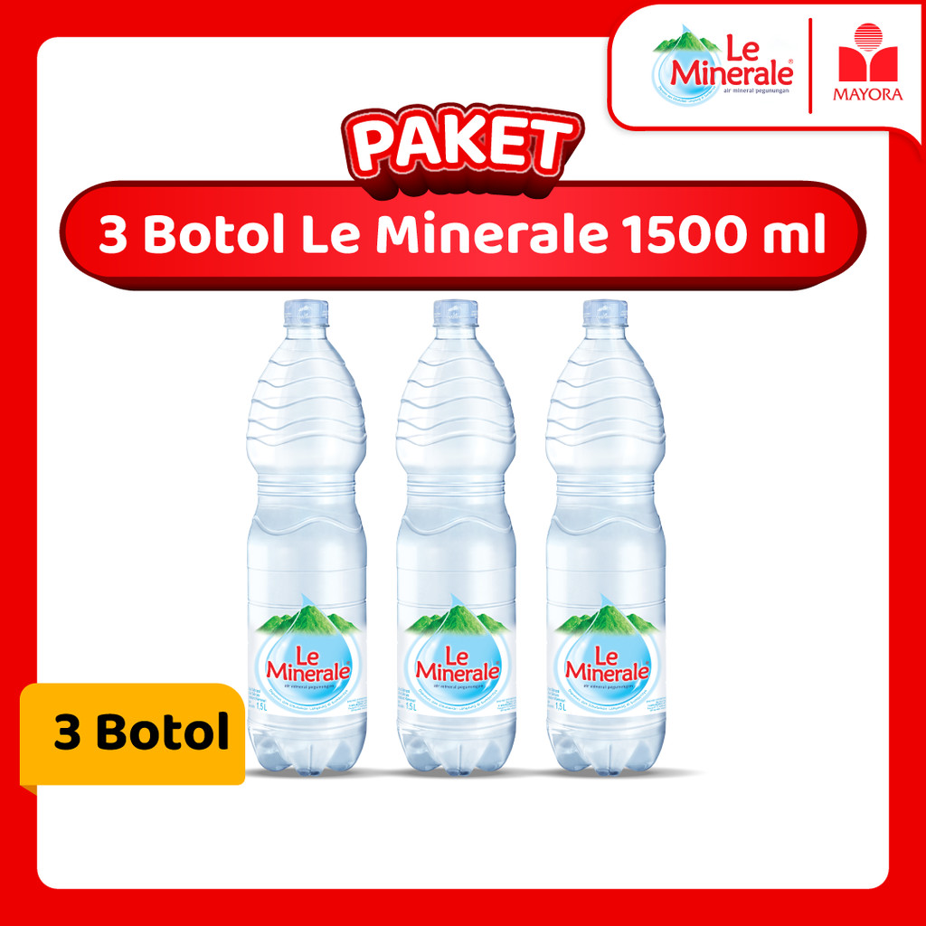 

Paket 3 Botol Le Minerale Air Mineral 1500 ml