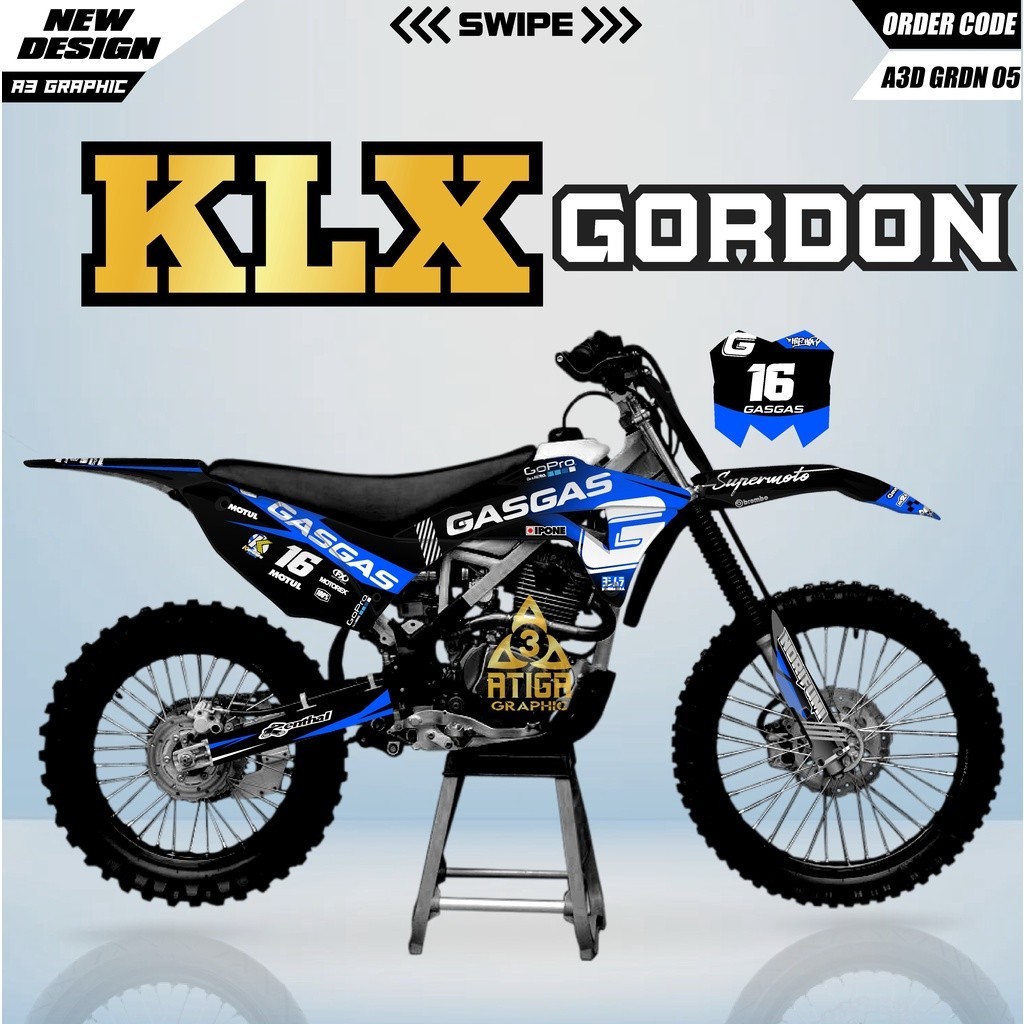 Decal KLX GORDON Supermoto klx lgordon full body decal klx gordon lama full body dekal klx gordon fu